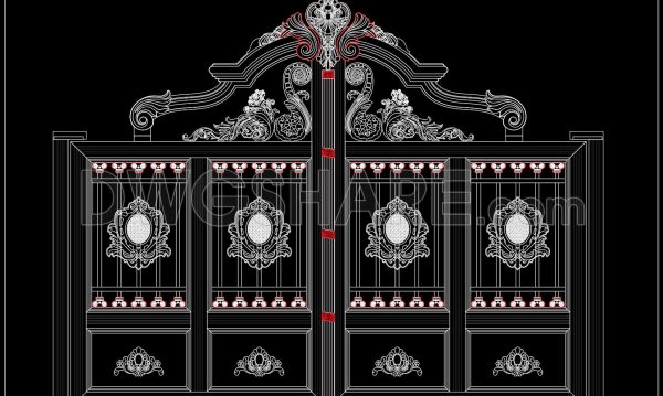 3 months ago
                

                
             123268. Free Download CAD Drawing of Classic Villa Gate with Intricate Carved Patterns