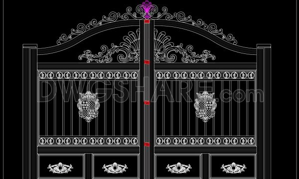 2 months ago
                

                
             152270. Free Download CAD Drawing of Classic Villa Gate with Intricate Carved Patterns