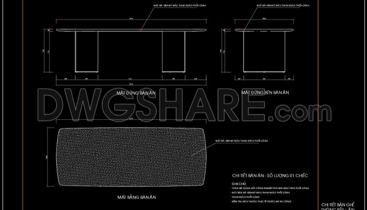 272. Contemporary Dining Table Design CAD Block with Dimensions (1)
