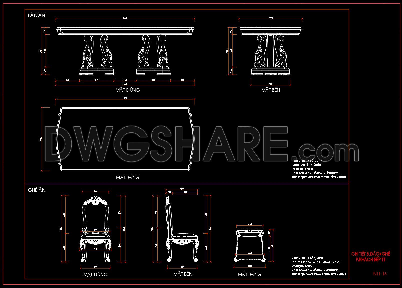 277. Elegant Dining Table Set CAD Block with Ornamental Chair (1)