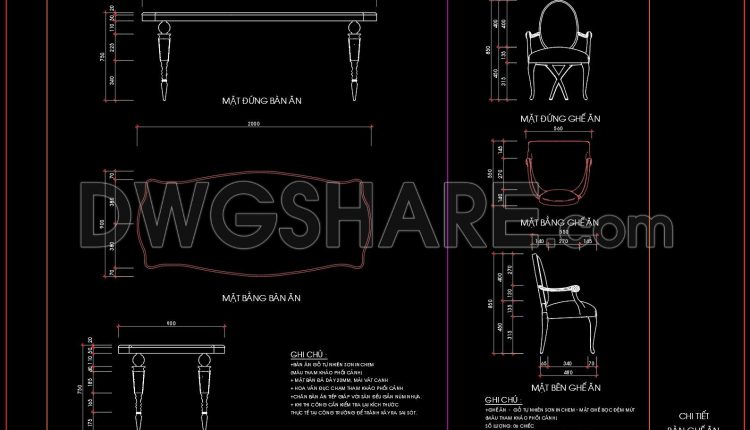 279. Luxury Dining Furniture AutoCAD Detail with Elegant Chair Design (1)