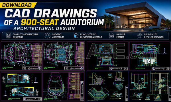 29. Download CAD Drawings of a 900-Seat Auditorium Architectural Design