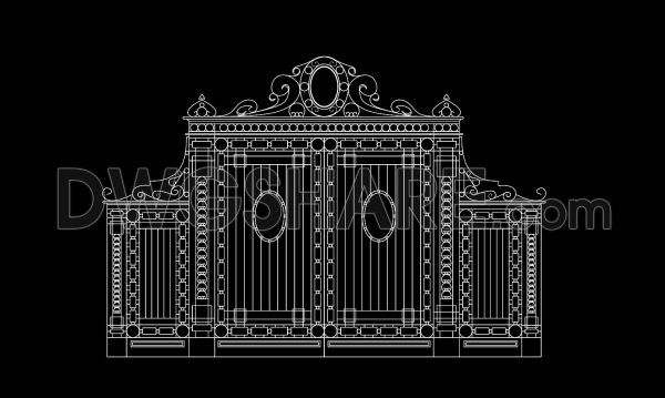 2 months ago
                

                
             82293. Classic Wrought Iron Gate CAD Drawings with Ornamental Decorative Details