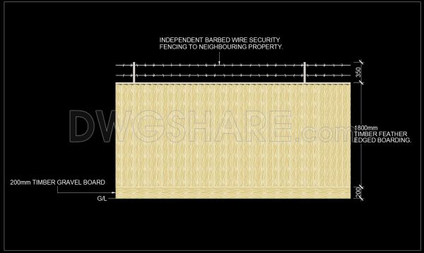 2 months ago
                

                
             84306. Timber Feather Edge Fence CAD Drawing