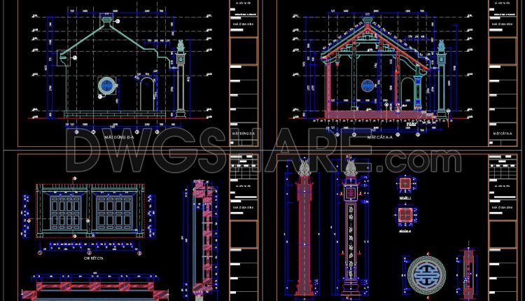 39. Free Download Detailed CAD Drawings of a Traditional Vietnamese Family House (1)