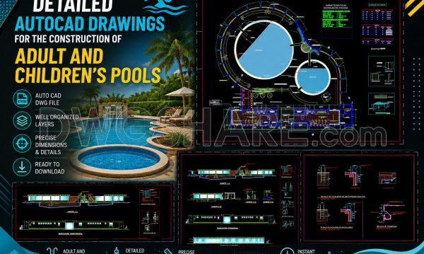 3 months ago
                

                
             46041. Detailed AutoCAD drawings for the construction of adult and children’s pools