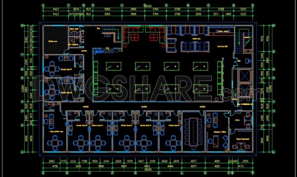 41. Free Download of CAD Floor Plan Design for a 800m2 Billiards Club