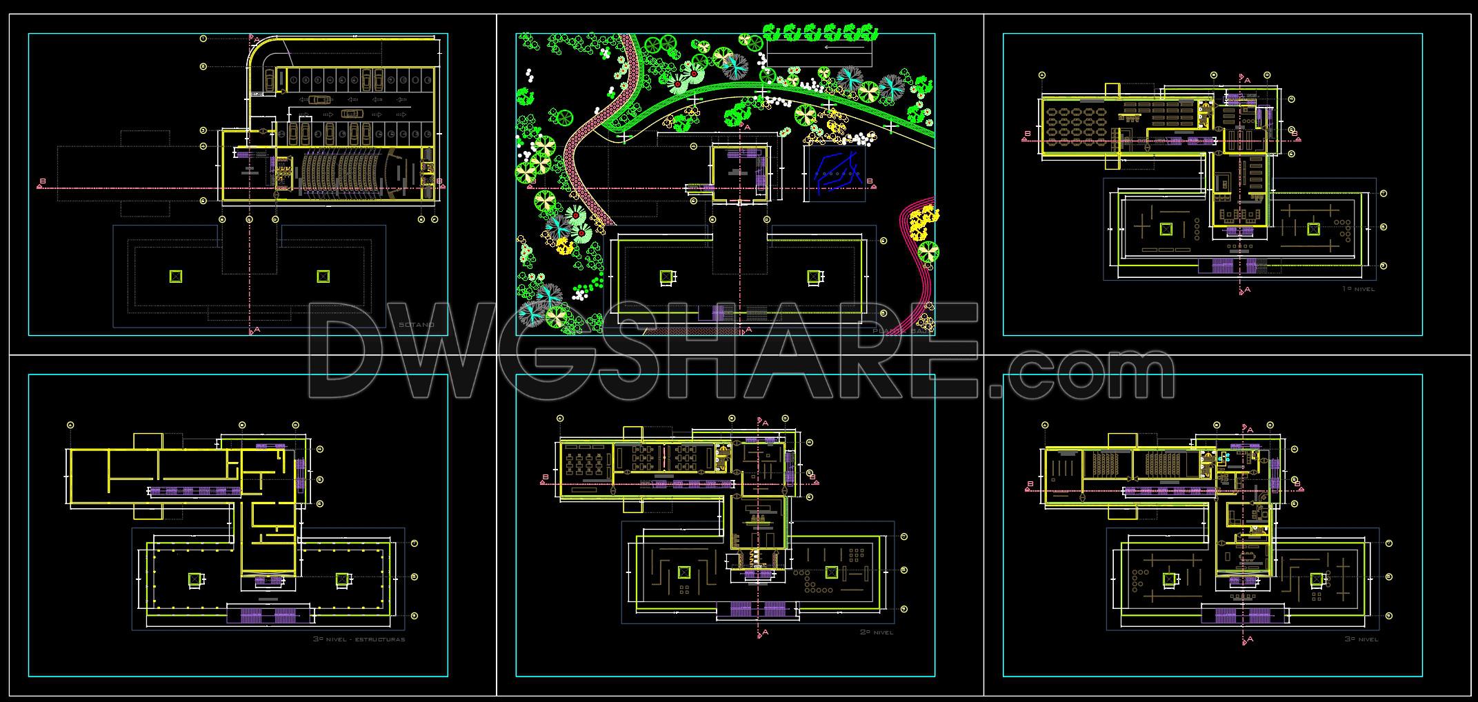 41. Modern Museum Architecture CAD Project DWG Download (1)