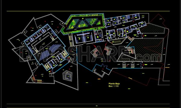 42. Modern Art Museum Architectural CAD Project DWG Download