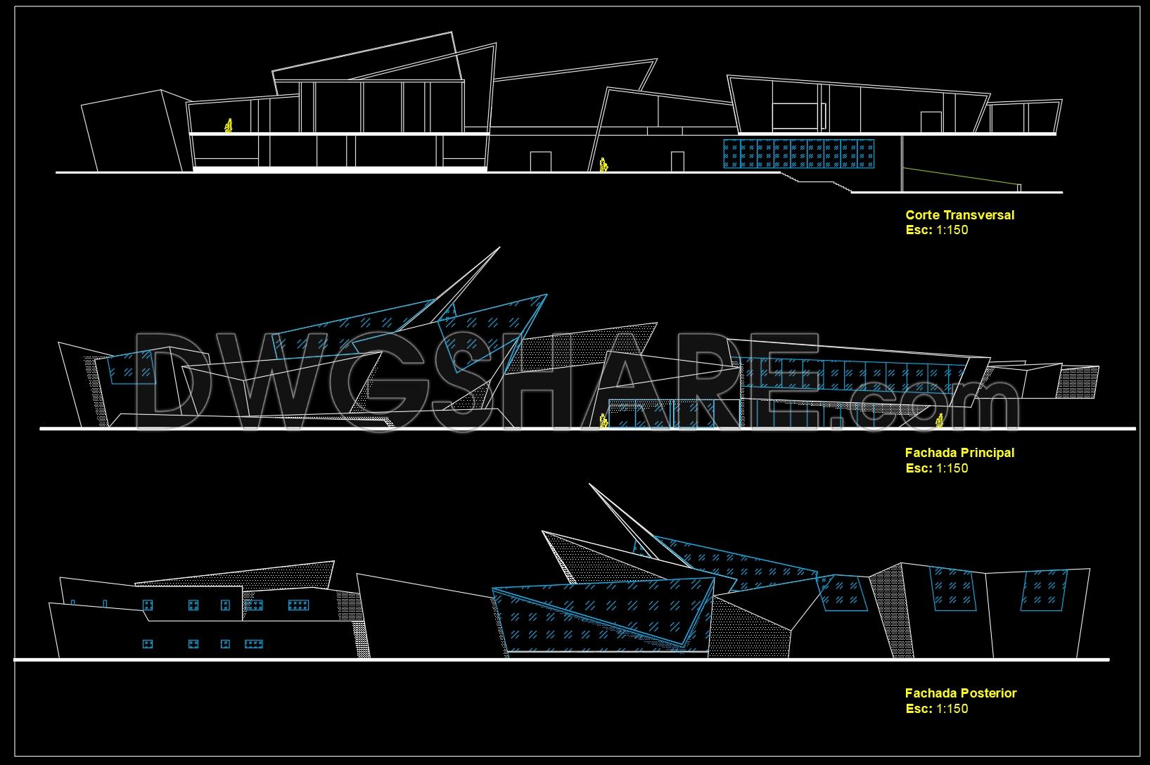 42. Modern Art Museum Architectural CAD Project DWG Download (2)