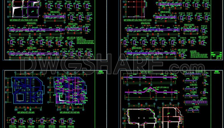 420. Download of Structural CAD Drawings for 11.4m x 18.4m Reinforced Concrete Townhouse (1)