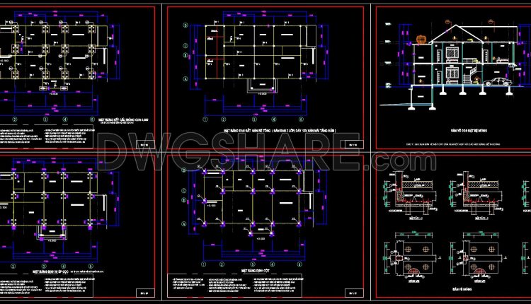 421. Download of Structural CAD Drawings for 10.8m x 17.1m Reinforced Concrete Townhouse (2)