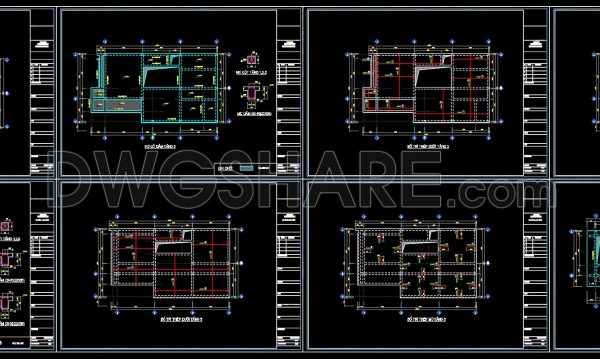 423. Download of Structural CAD Drawings for 8m x 13.7m Reinforced Concrete Townhouse