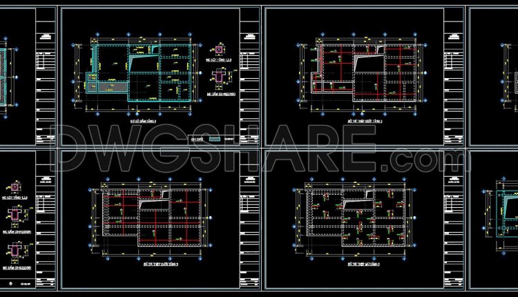 423. Download of Structural CAD Drawings for 8m x 13.7m Reinforced Concrete Townhouse (1)