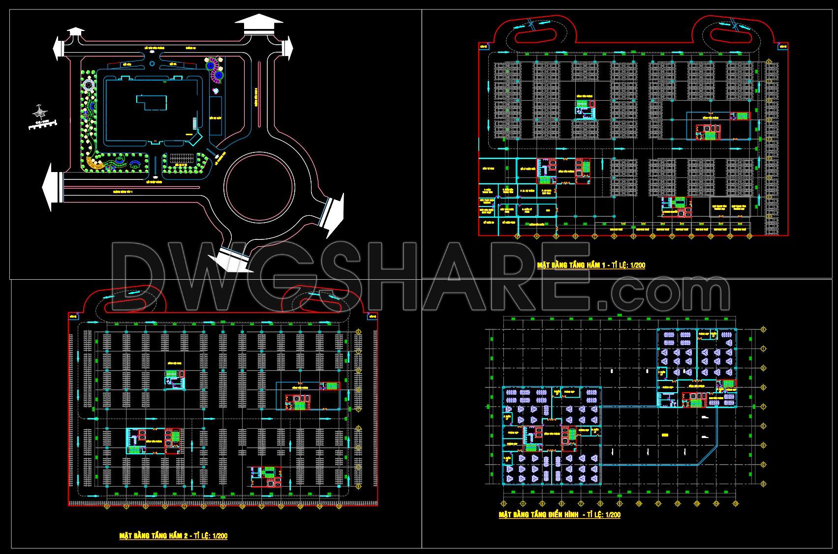 43. Free Download CAD Drawings of Office Building Project Next to Shopping Mall (2)