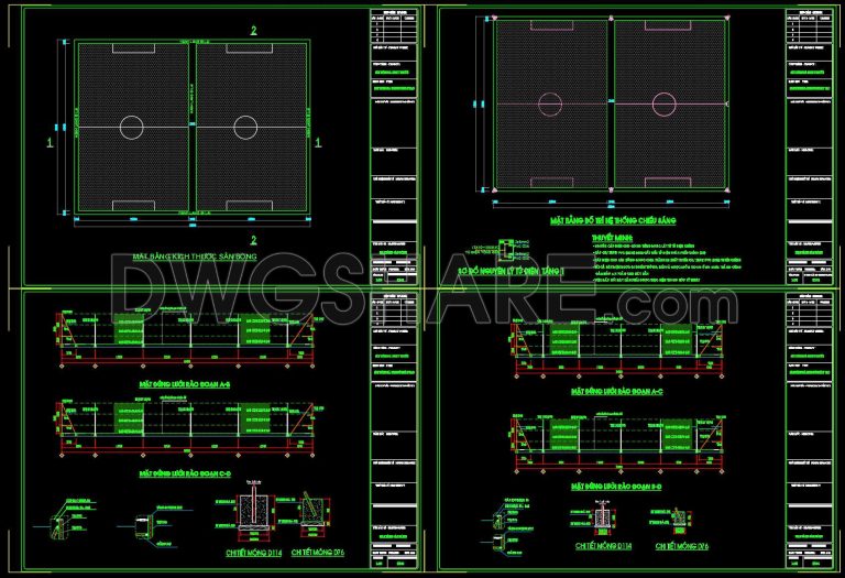 43. Mini Football Field Layout CAD Drawings with Dimensions and ...