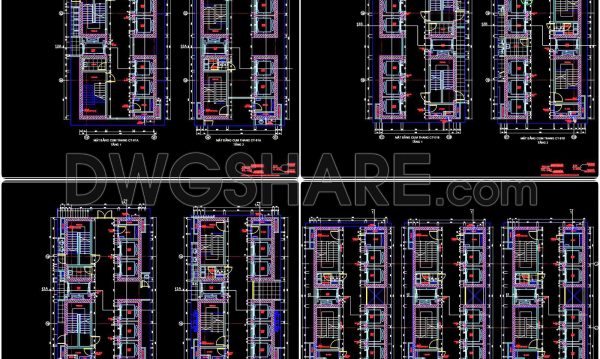 2 months ago
                

                
             210441. Free DWG Apartment Core Plans – Staircase & Elevator Layouts, Sections Included