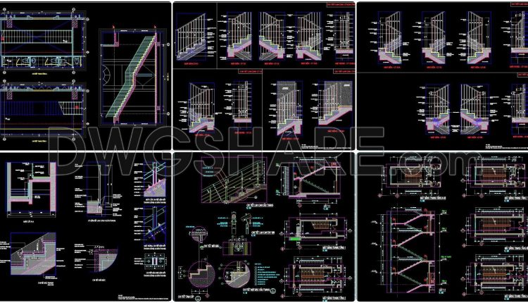 442. Free Staircase CAD Layouts – Detailed Plans, Sections & Construction Drawings DWG (3)