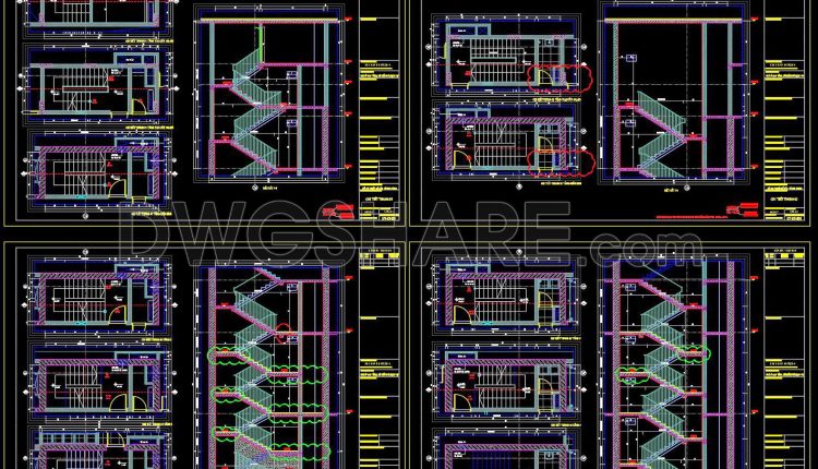 442. Free Staircase CAD Layouts – Detailed Plans, Sections & Construction Drawings DWG (1)