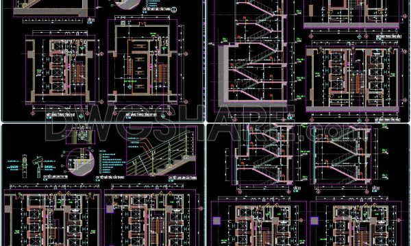 2 months ago
                

                
             269444. High-Rise Building Staircase CAD Design – Detailed Sections, Floor Plans and Handrail Details