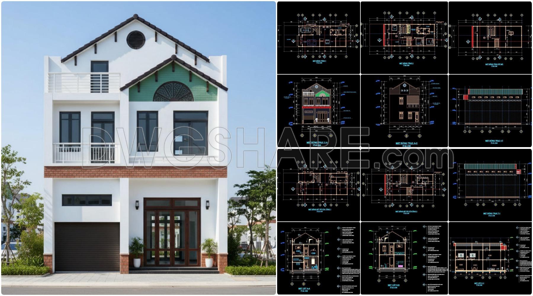447.-architectural-cad-drawings-for-a-8m-x-18m-modern-3-storey-house-1