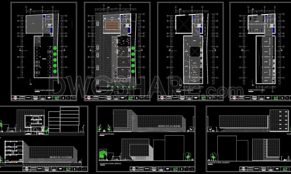 46. City Museum Design Project – Complete Architectural DWG Drawings