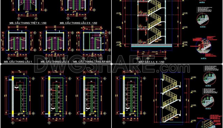 468.-professional-emergency-staircase-cad-blueprint-building-safety-stair-design