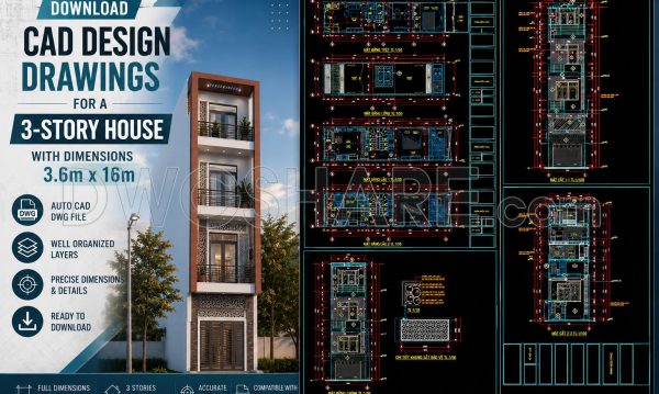 3 months ago
                

                
             369498. Download CAD Design Drawings for a 3-Story House with Dimensions 3.6m x 16m