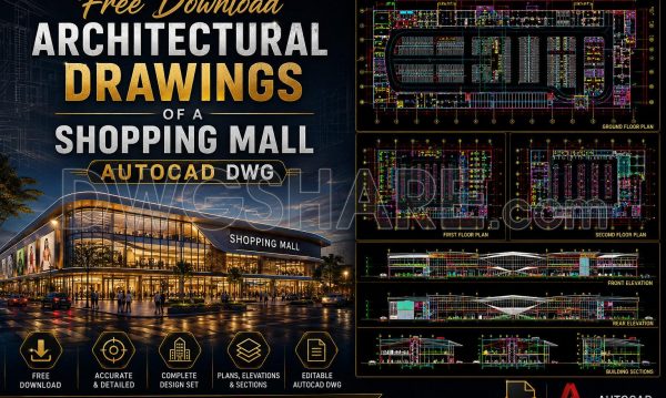 51. Free Download Architectural Drawings of a Shopping Mall AutoCAD DWG