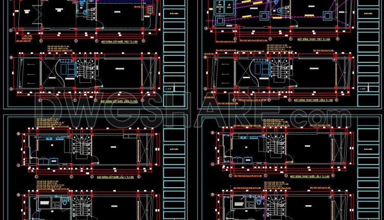 517. Water Supply and Drainage Plans for Residential Building DWG (2)