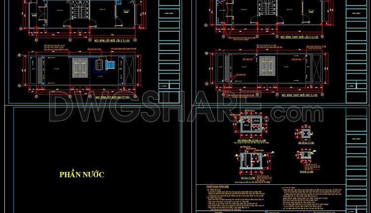 517. Water Supply and Drainage Plans for Residential Building DWG (1)