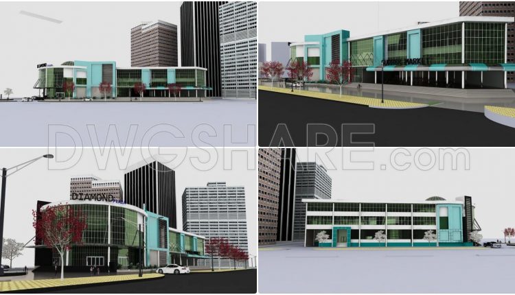 53. Free download supermarket center architectural design drawings DWG and SketchUp files (2)