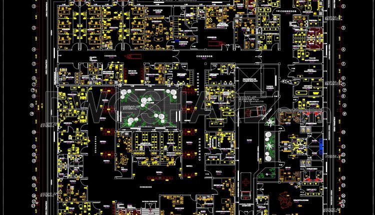 58. General Hospital Equipment Layout and Floor Plan CAD Drawing DWG (1)