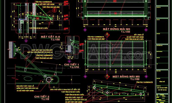 2 months ago
                

                
             390598. Polycarbonate Canopy Roof CAD Drawings – Steel Frame Structure and Construction Details