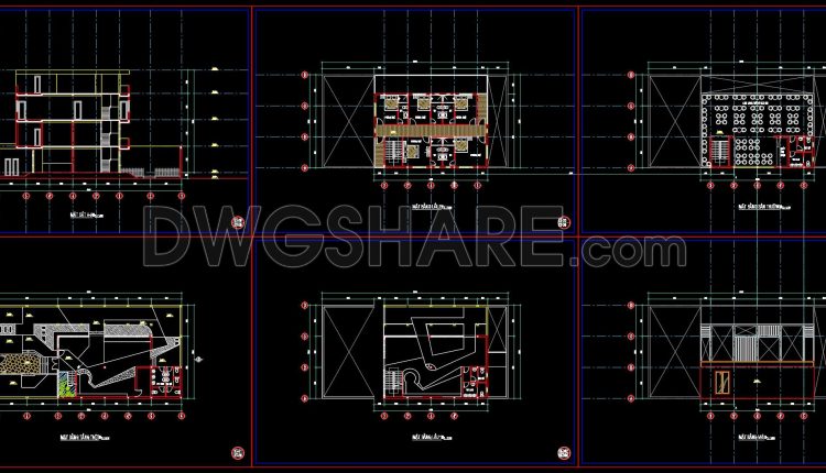 68. Café CAD Drawing Set Plans, Elevations & Sections – Free Download (1)