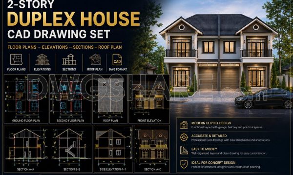3 months ago
                

                
             465809. Download CAD Drawings of a 2-Story Duplex House Design