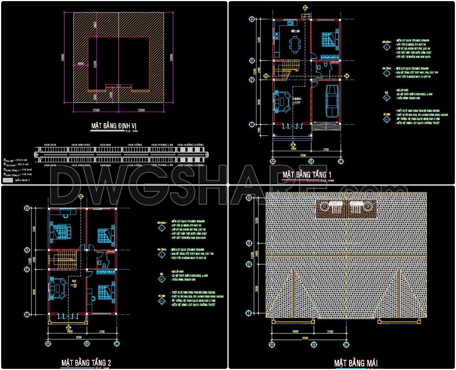 809. Download CAD Drawings of a 2-Story Duplex House Design (2)