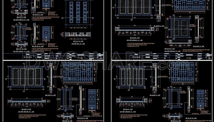 841. Full Set of Door & Window CAD Details – Plans, Sections & Dimensions (DWG) (1)
