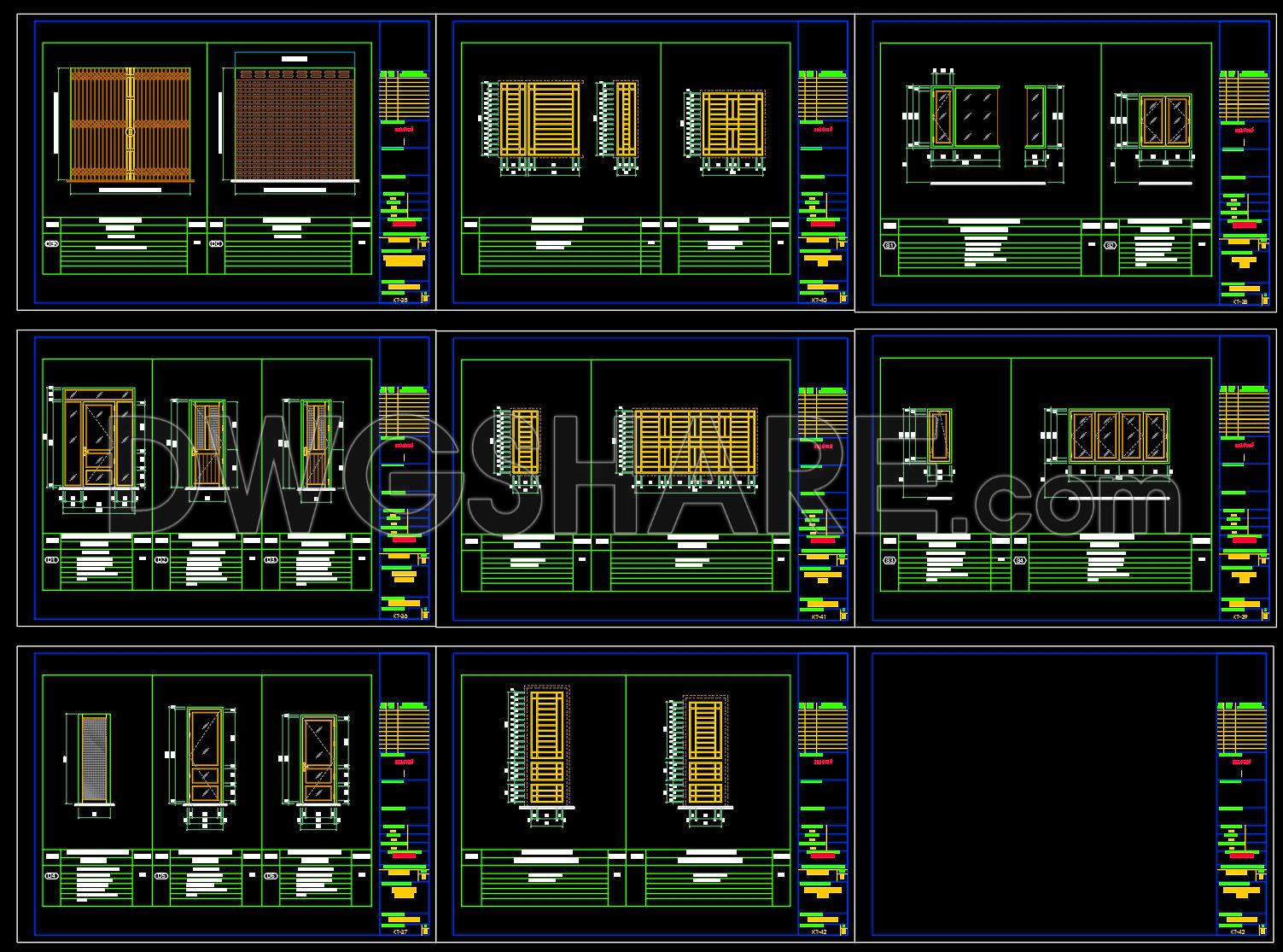 852. Free CAD Drawings Modern Doors, Sliding Systems & Window Frames (1)