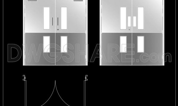 879. Double Leaf Hygienic Door AutoCAD DWG Drawing