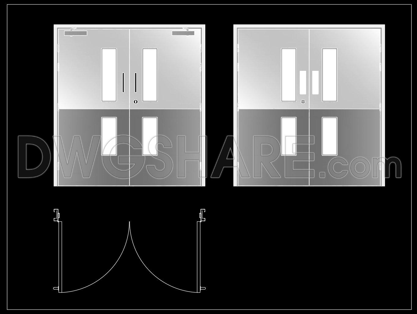 879. Double Leaf Hygienic Door AutoCAD DWG Drawing (1)