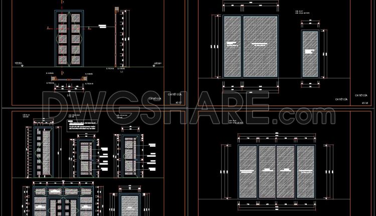 881. Residential Wooden Door Installation Detail CAD File Download (1)
