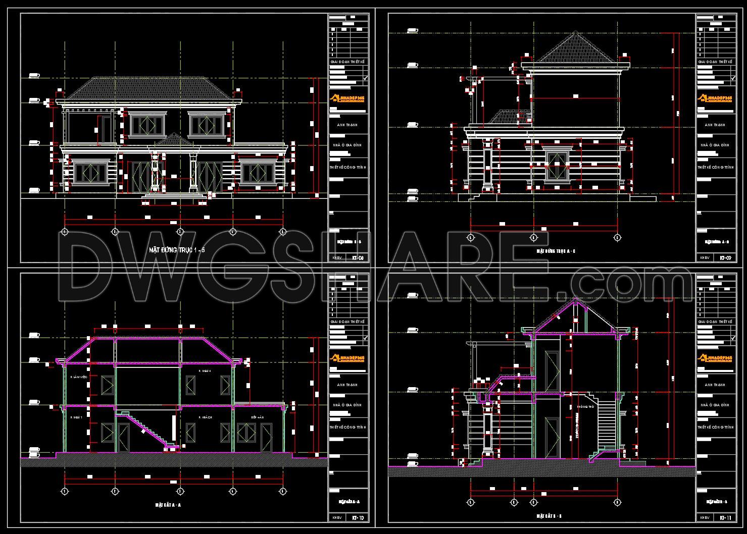 894. 2-story Family House Concept Design – Cad Drawings & 3d Renders (3)