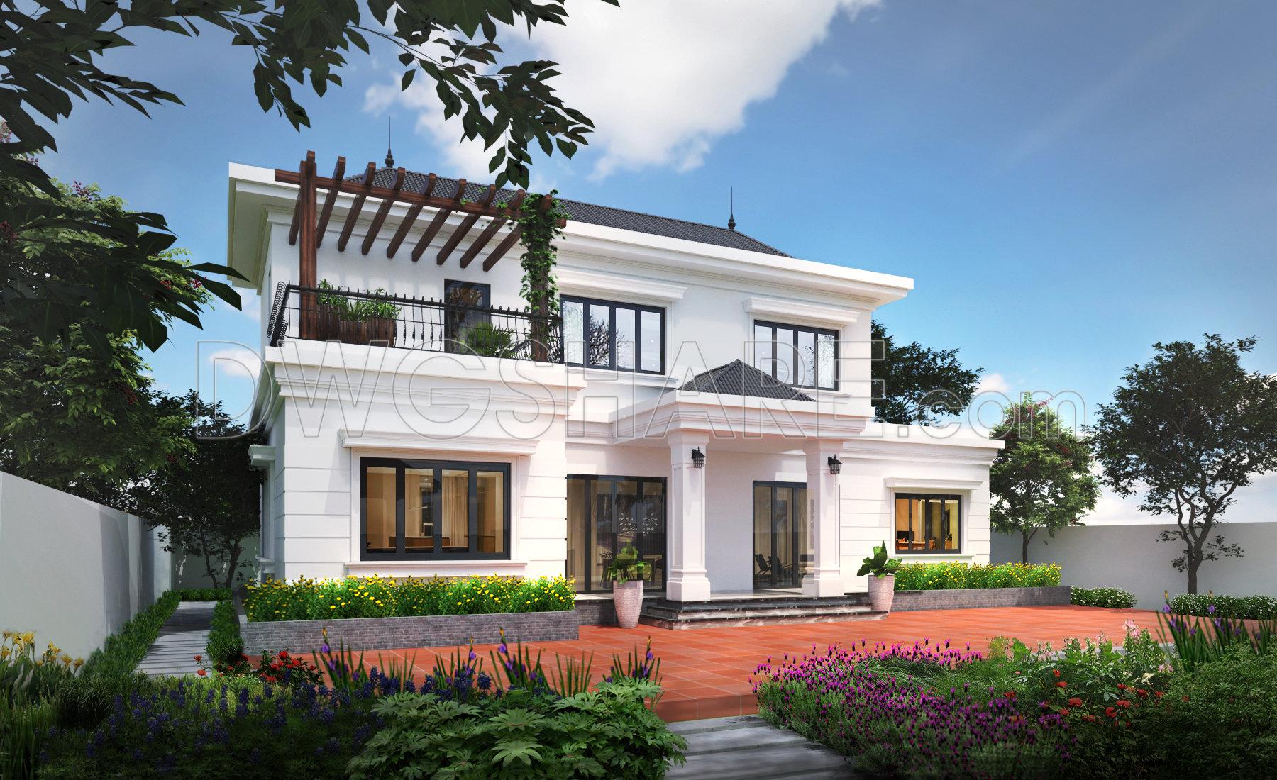 894. 2-story Family House Concept Design – Cad Drawings & 3d Renders (5)