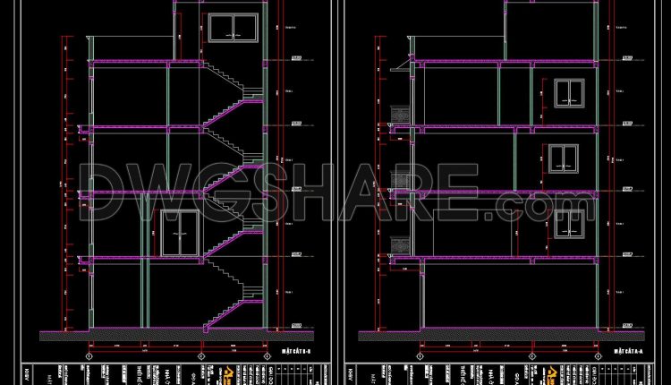 909. 4-story Family House Architectural Cad Drawings (3)