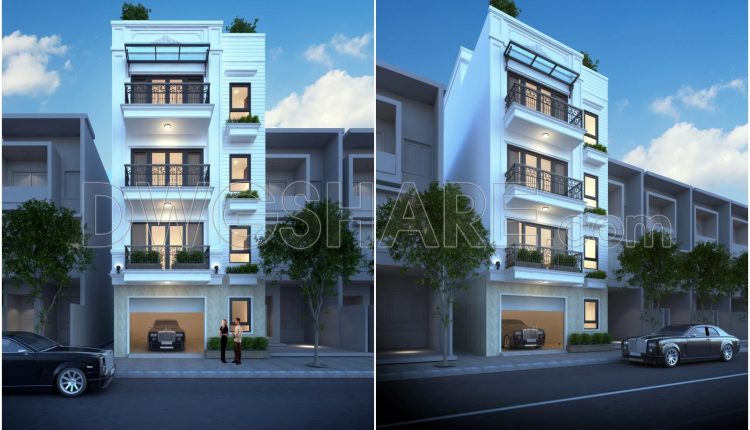 909. 4-story Family House Architectural Cad Drawings (4)