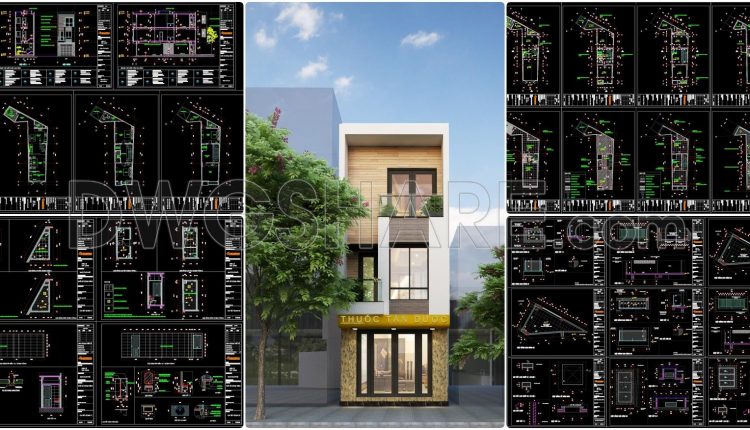 912. Download Complete Cad Drawings Of A 3-storey House (4,2m X 13m) – Full Architecture (1)