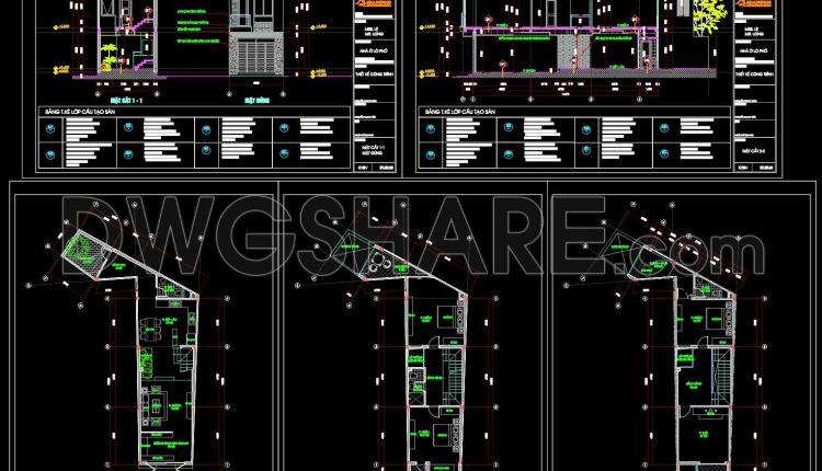 912. Download Complete Cad Drawings Of A 3-storey House (4,2m X 13m) – Full Architecture (2)