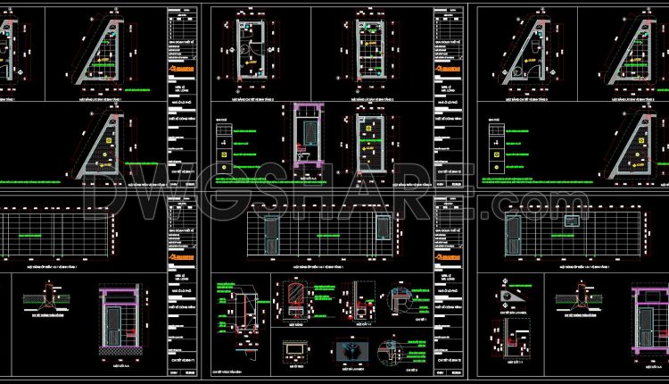 912. Download Complete Cad Drawings Of A 3-storey House (4,2m X 13m) – Full Architecture (4)
