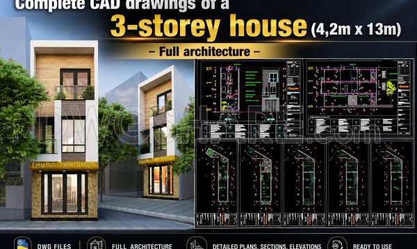 2 months ago
                

                
             363912. Download complete CAD drawings of a 3-storey house (4,2m x 13m) – Full architecture